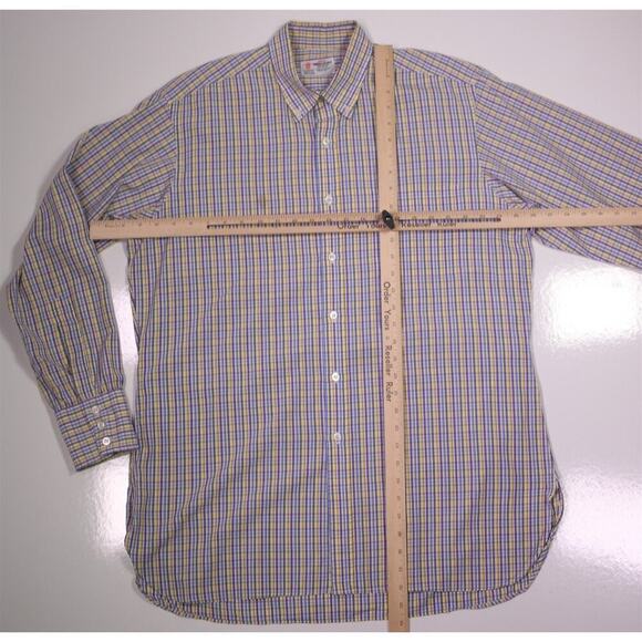 Turnbull & Asser Custom Purple/Yellow Check Cotton Dress Shirt (42) 16.5-34/35 - Picture 4 of 7